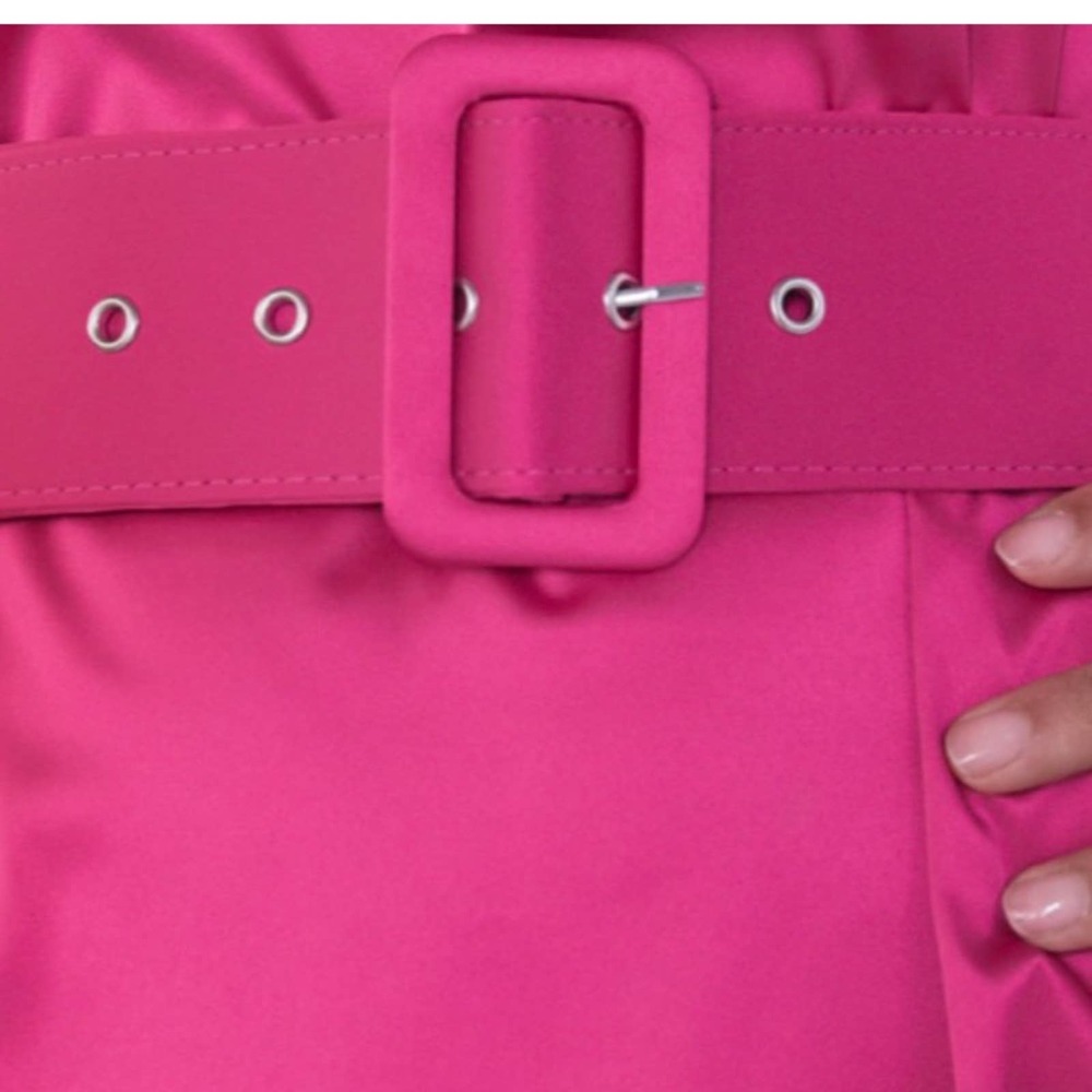 NEW ZARA PINK SATIN EFFECT MINI DRESS - Picture 5 of 10